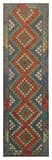 Kilim Runner Rug 2'8" x 9'4" – Multicolor Geometric Tribal Flatweave Rug