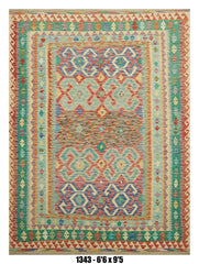 Pastel Tribal Geometric Kilim Area Rug