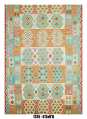 Pastel Tribal Stripe Kilim Area Rug