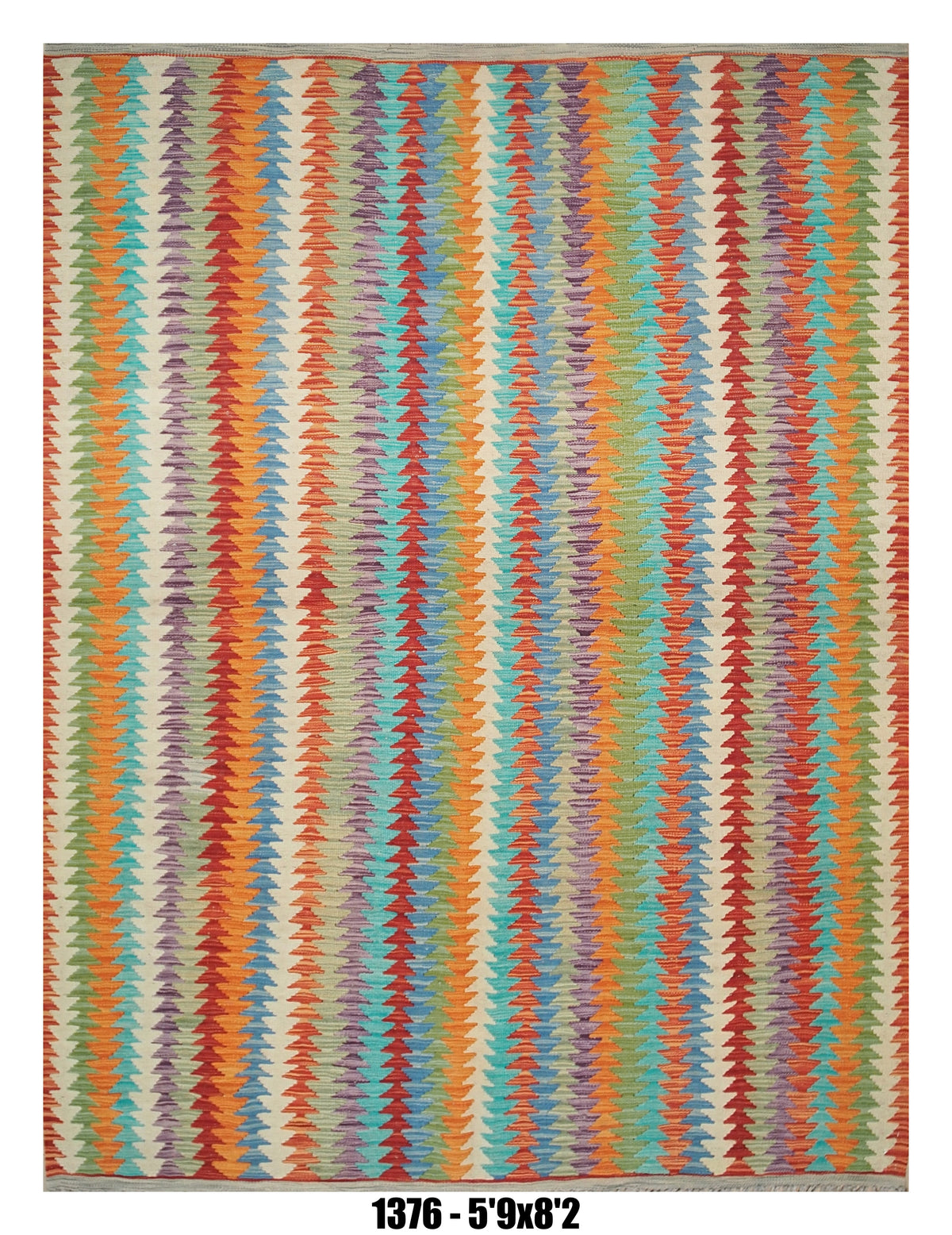 Pastel Chevron Kilim Area Rug