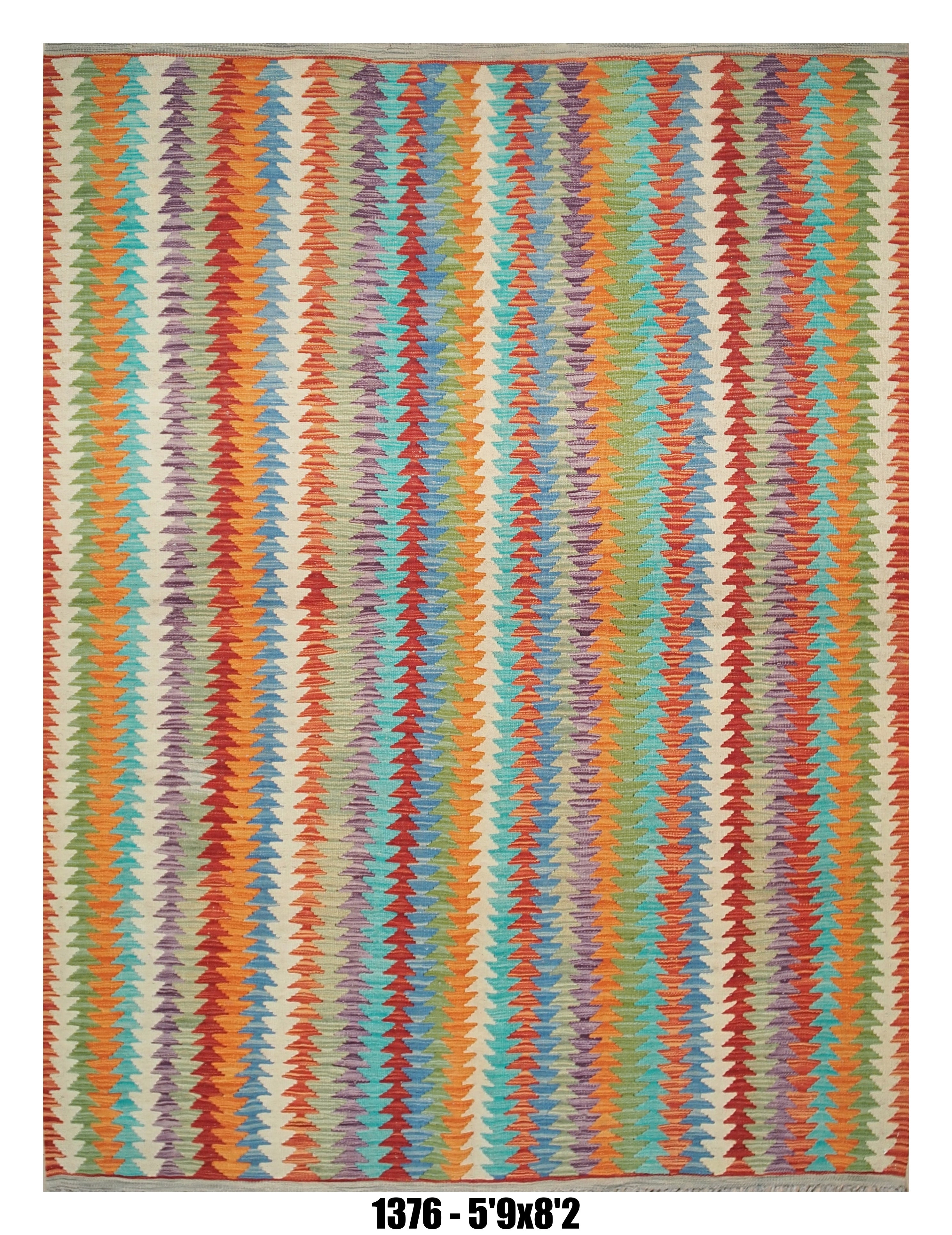 Pastel Chevron Kilim Area Rug