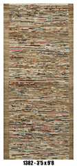 Moroccan Runner Rug 3'5" x 9'8" | Multicolor Striped Hallway Rug