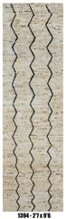Moroccan Runner Rug 2'7" x 9'6" |  Ivory Black Wavy Stripe Hallway Rug