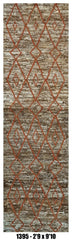 Moroccan Runner Rug 2'9" x 9'10" |  Taupe Rust Diamond Hallway Rug