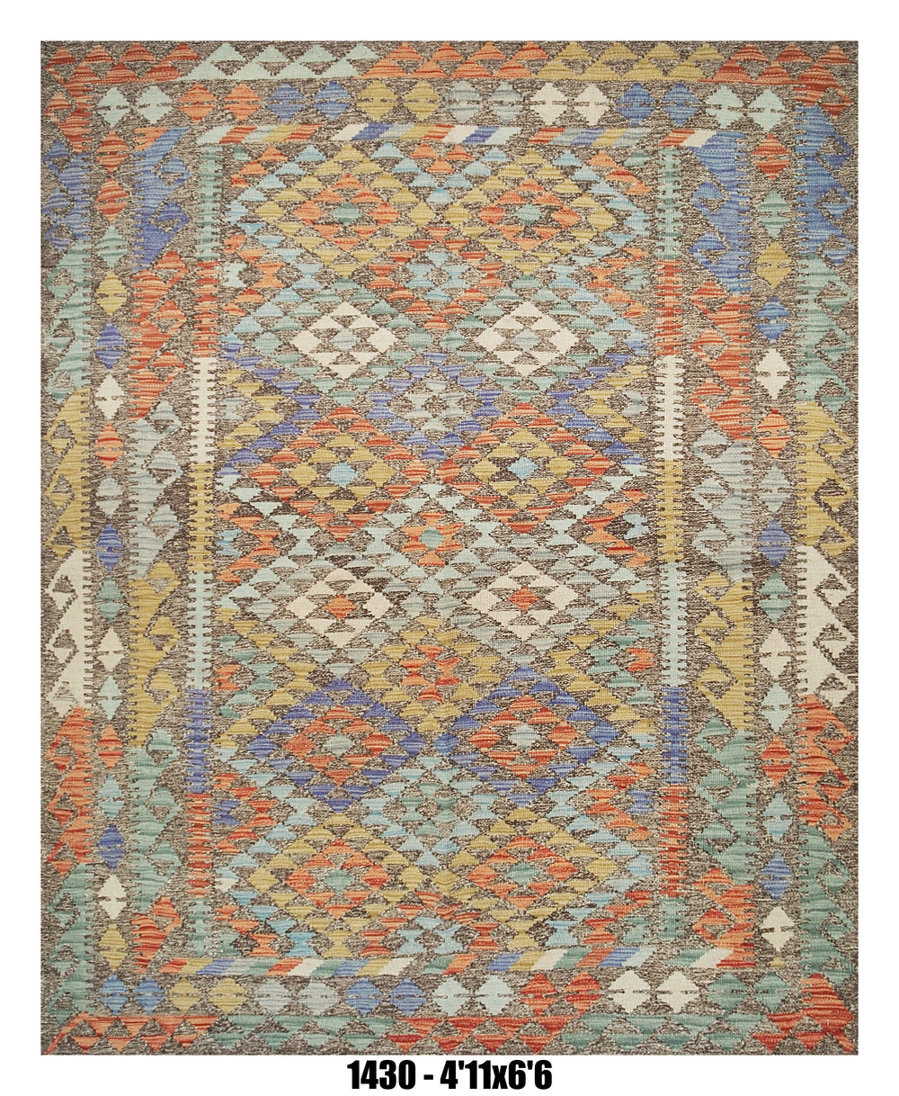 Handmade Afghan Rug — Killim 5x7-8