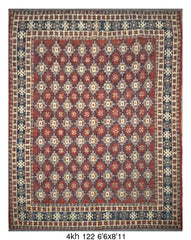Traditional Red Geometric Kilim Area Rug