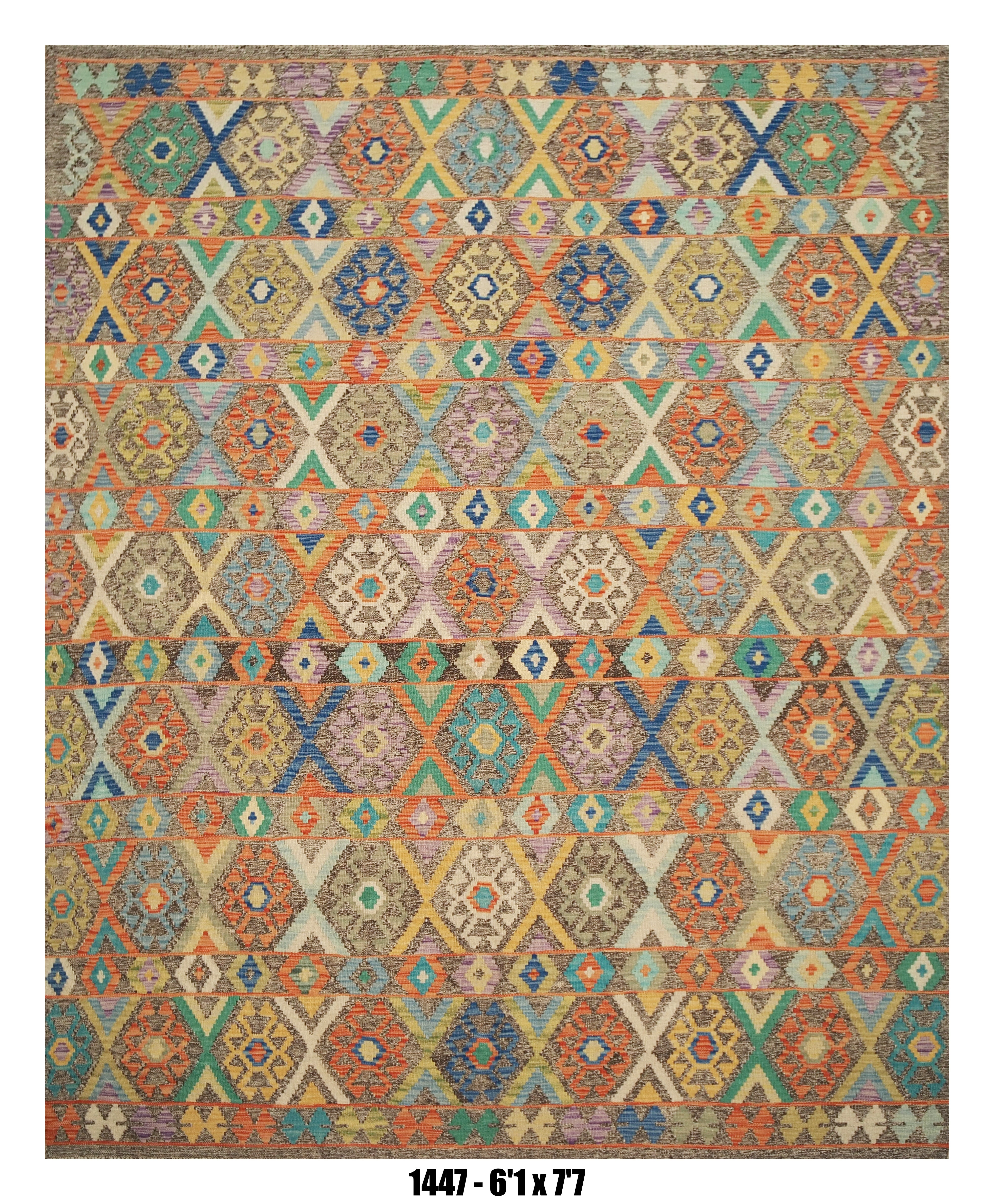 Multicolor Geometric Kilim Area Rug