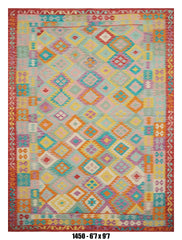 Pastel Diamond Kilim Area Rug