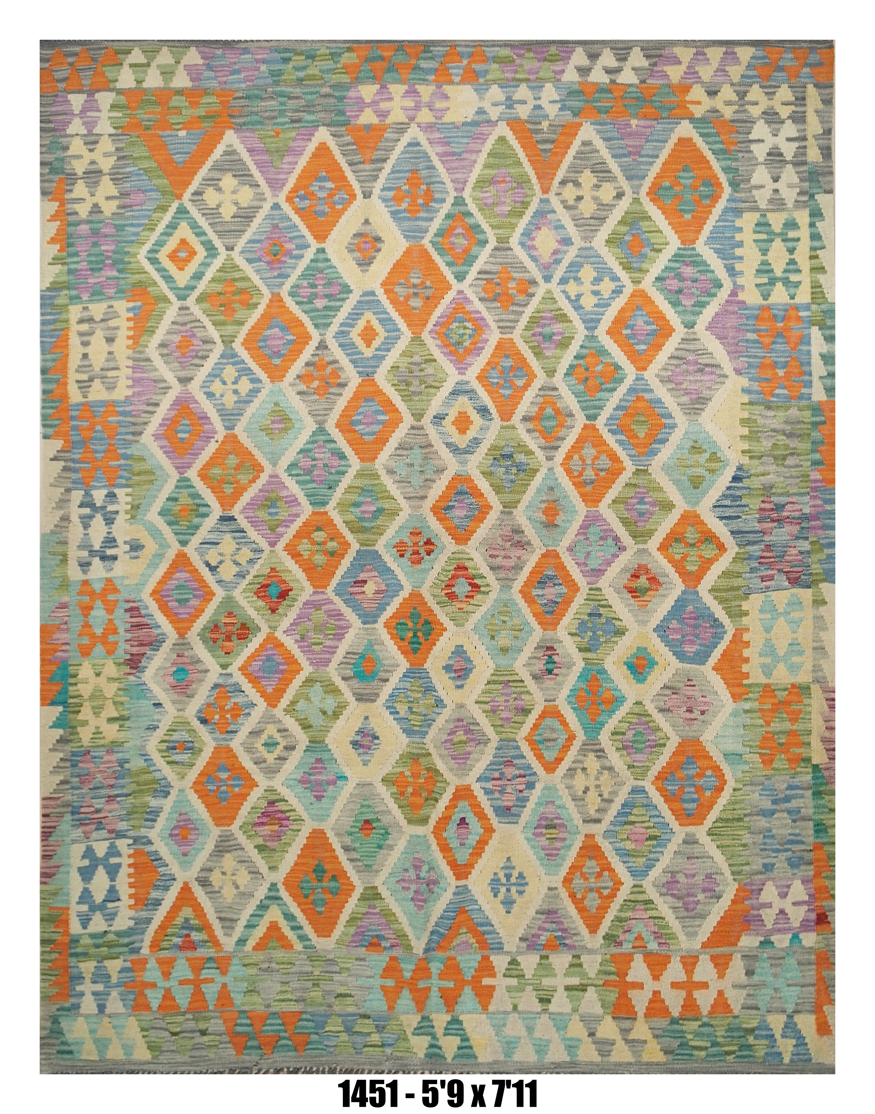 Pastel Geometric Kilim Area Rug