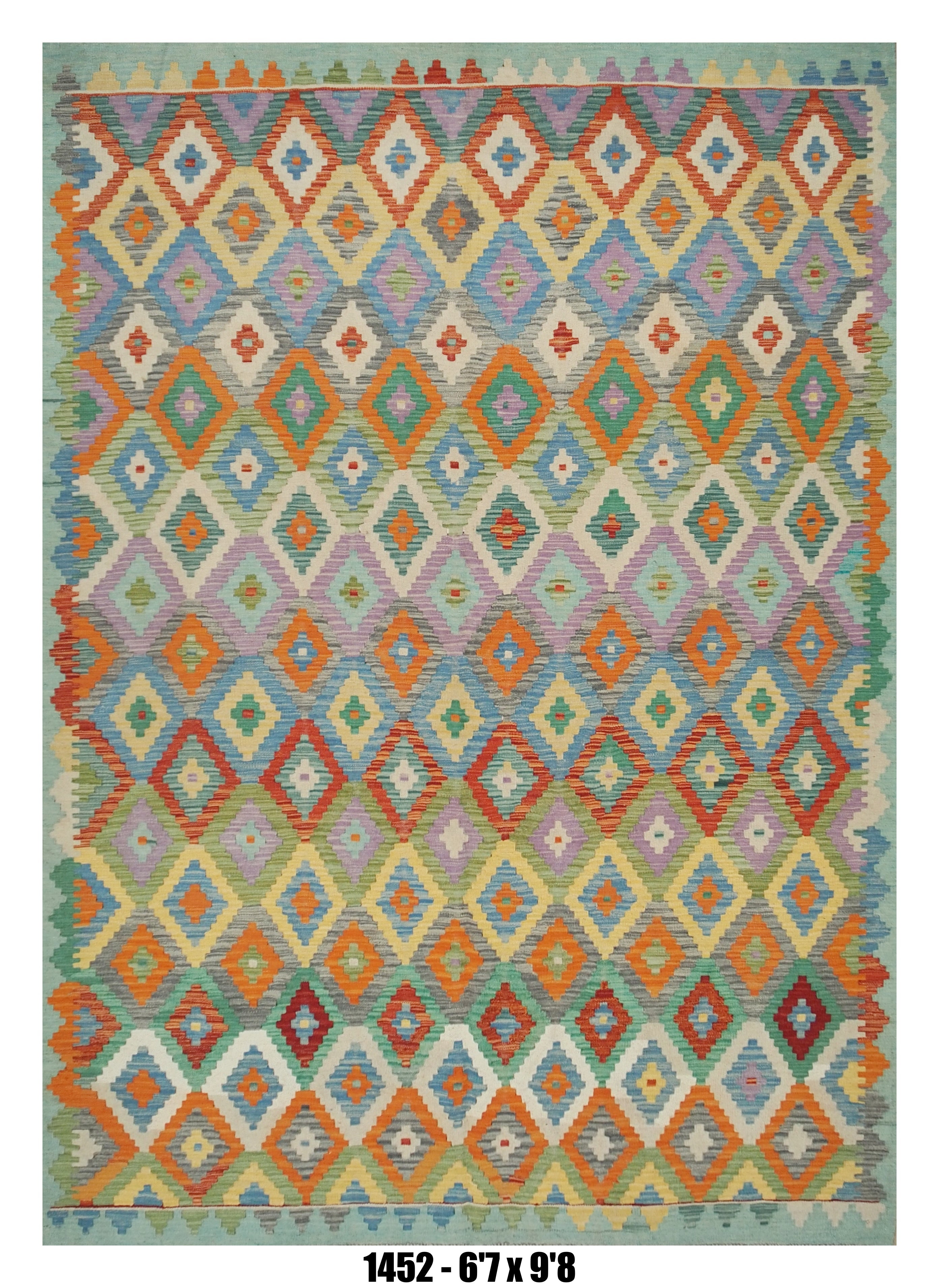 Colorful Diamond Kilim Area Rug