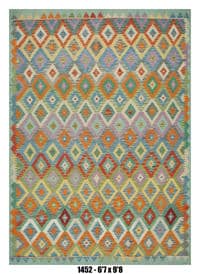 Colorful Diamond Kilim Area Rug – 6'7" x 9'8"