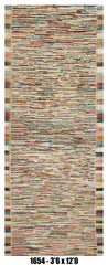 Moroccan Runner Rug 3'6" x 12'0" – Multicolor Striped Hallway Rug | SKU#1654