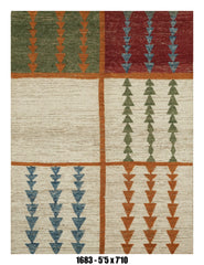Moroccan Tribal Rug Color Block Geometric Panel Design