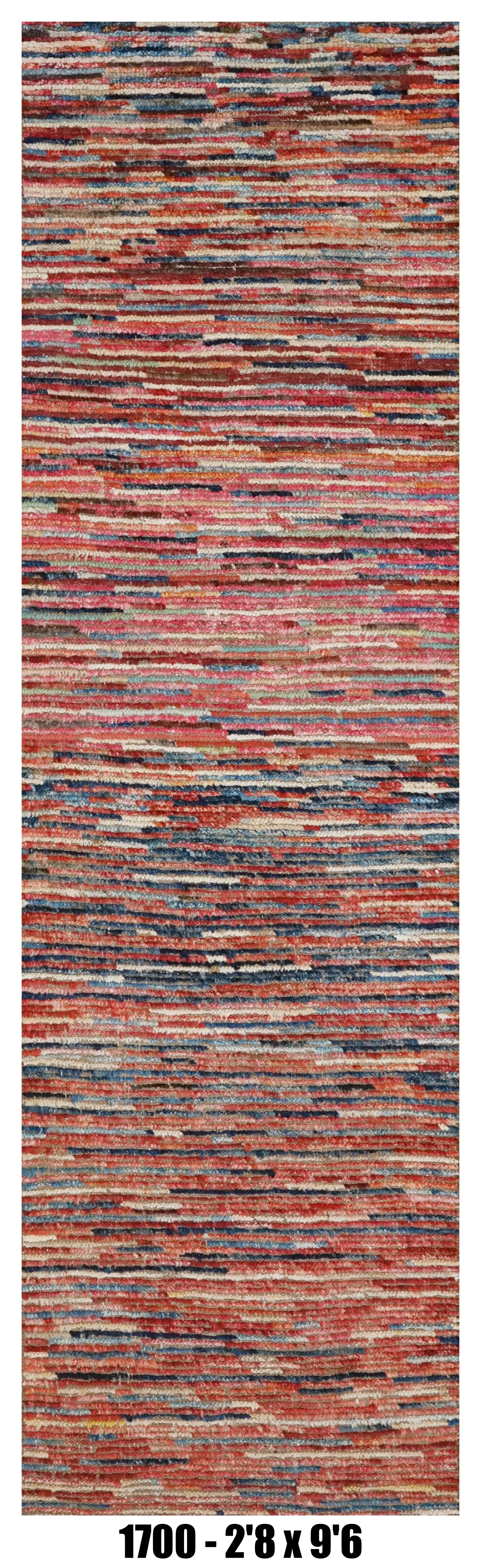 Moroccan Runner Rug 2'8" x 9'6" | Multicolor Striped Hallway Rug