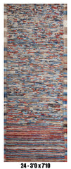 Moroccan Runner Rug 3'0" x 7'10" | Multicolor Striped Hallway Rug