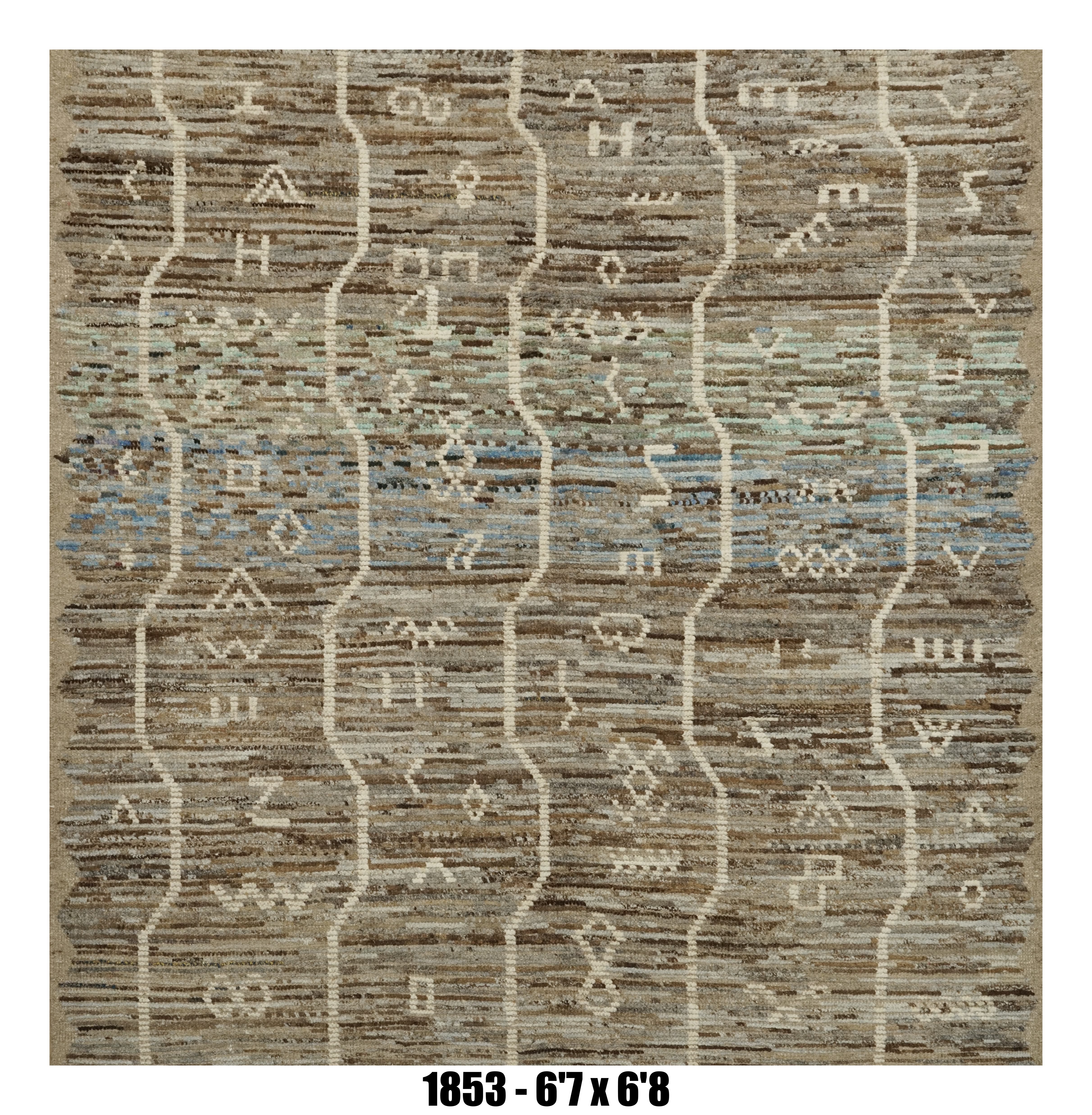 Handmade Afghan Rug — Moroccan Square - Round