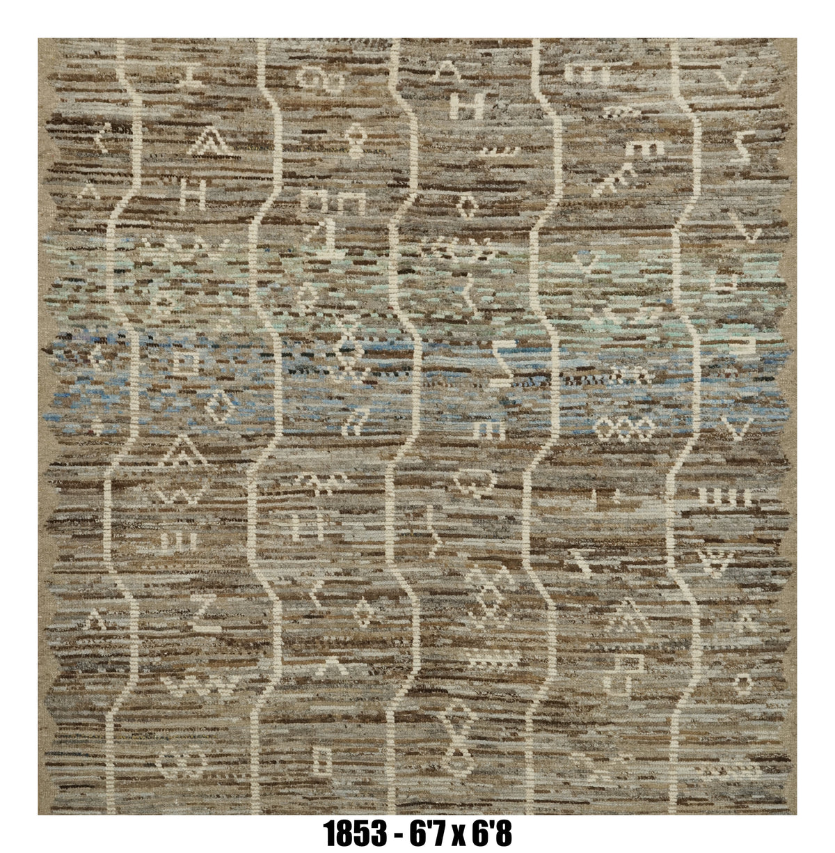 Handmade Afghan Rug — Moroccan Square - Round
