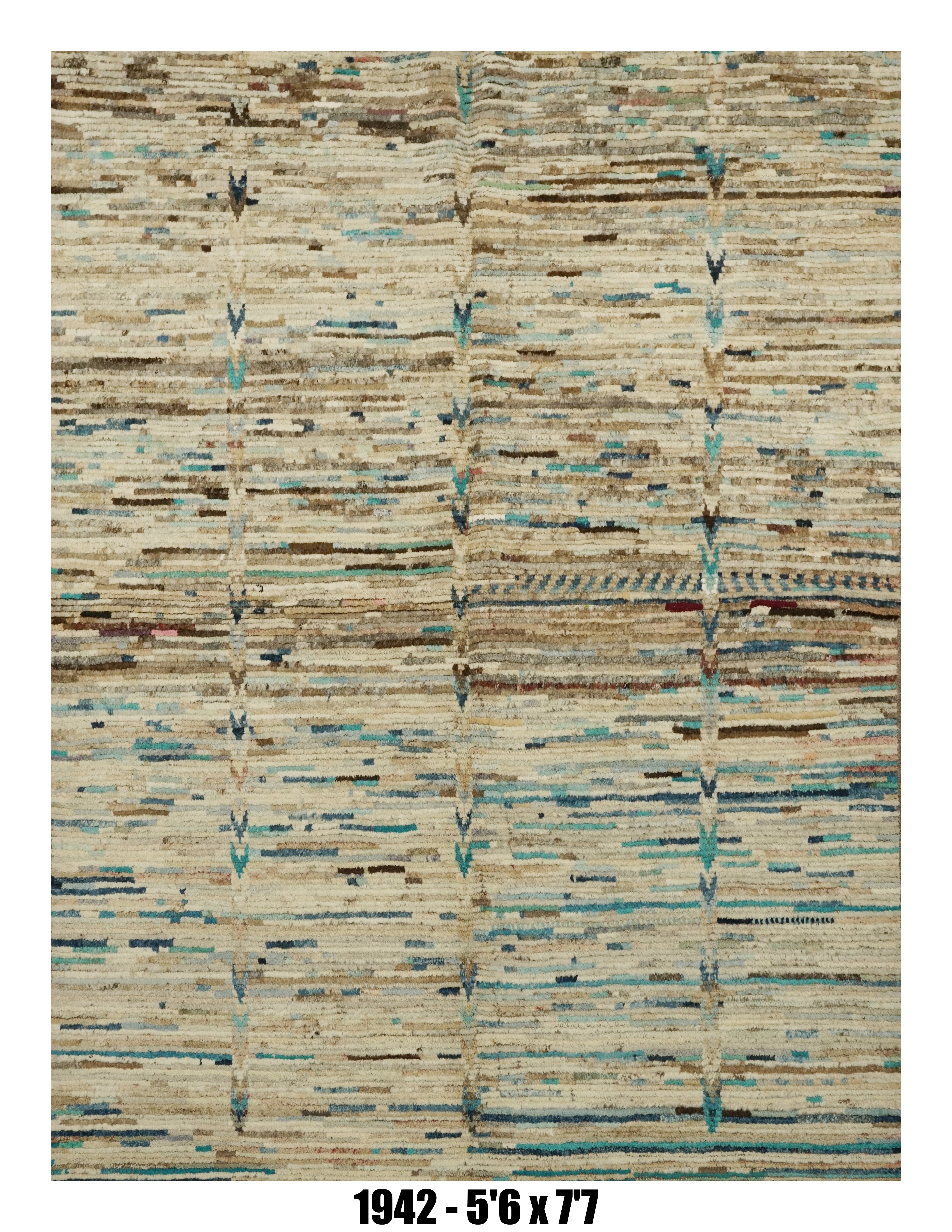 Ivory Moroccan Rug Soft Linear Tribal Design