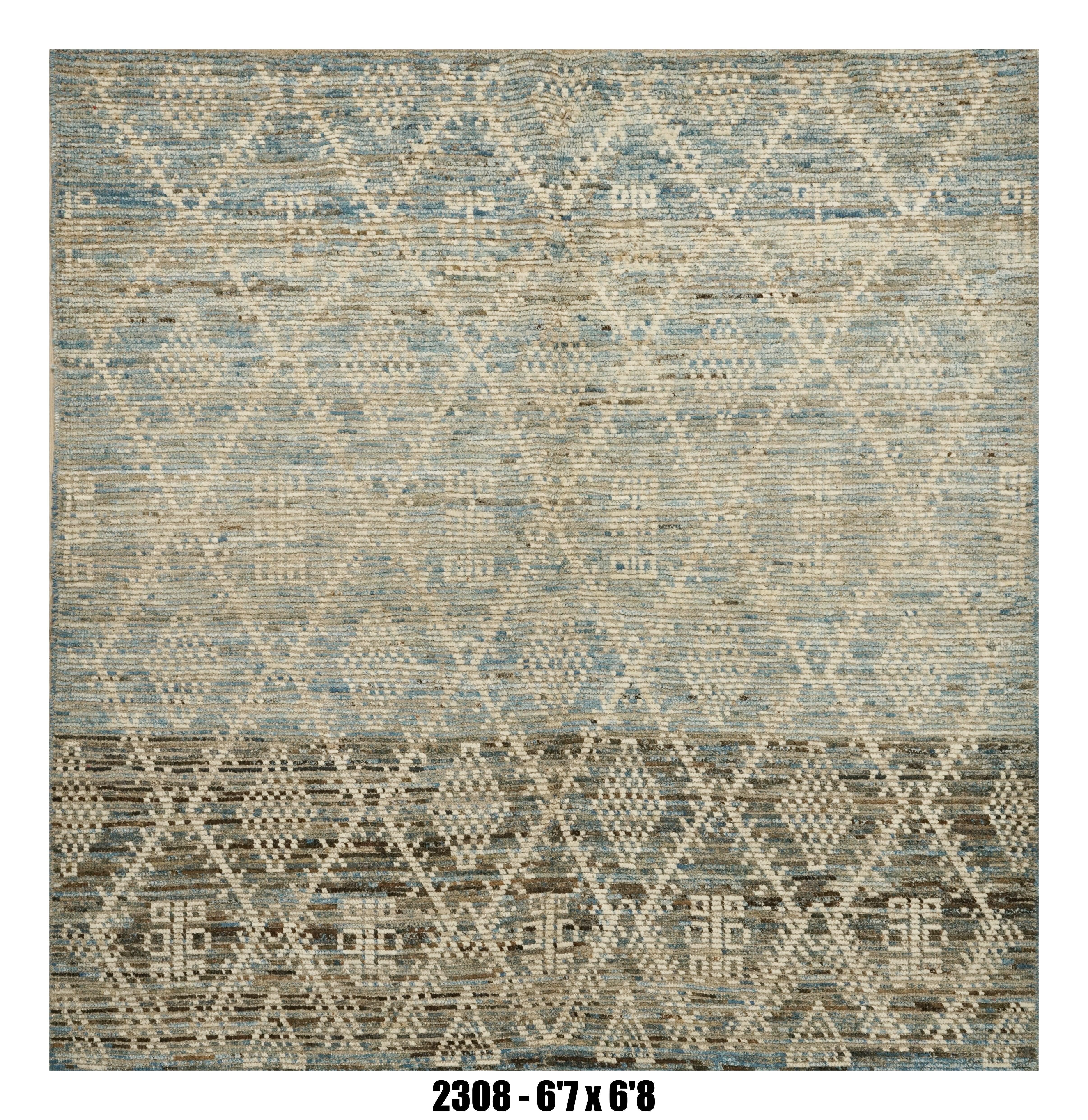 Handmade Afghan Rug — Moroccan Square - Round