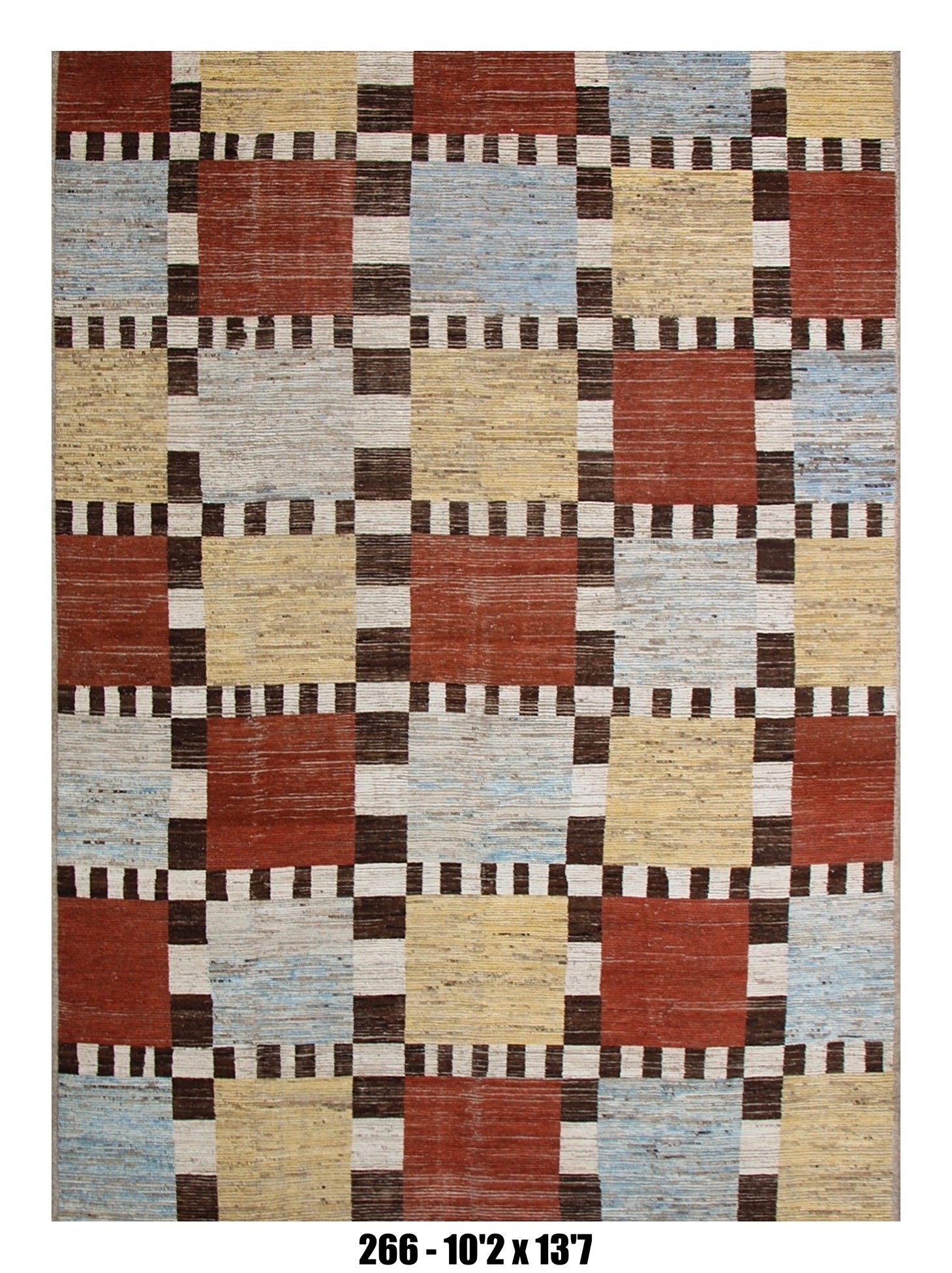 Oversized Moroccan Area Rug 10'2" x 13'7" | Geometric Checker Pattern