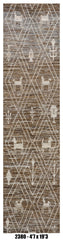 Moroccan Runner Rug 4'7" x 19'3" |  Brown Ivory Tribal Animal Hallway Rug