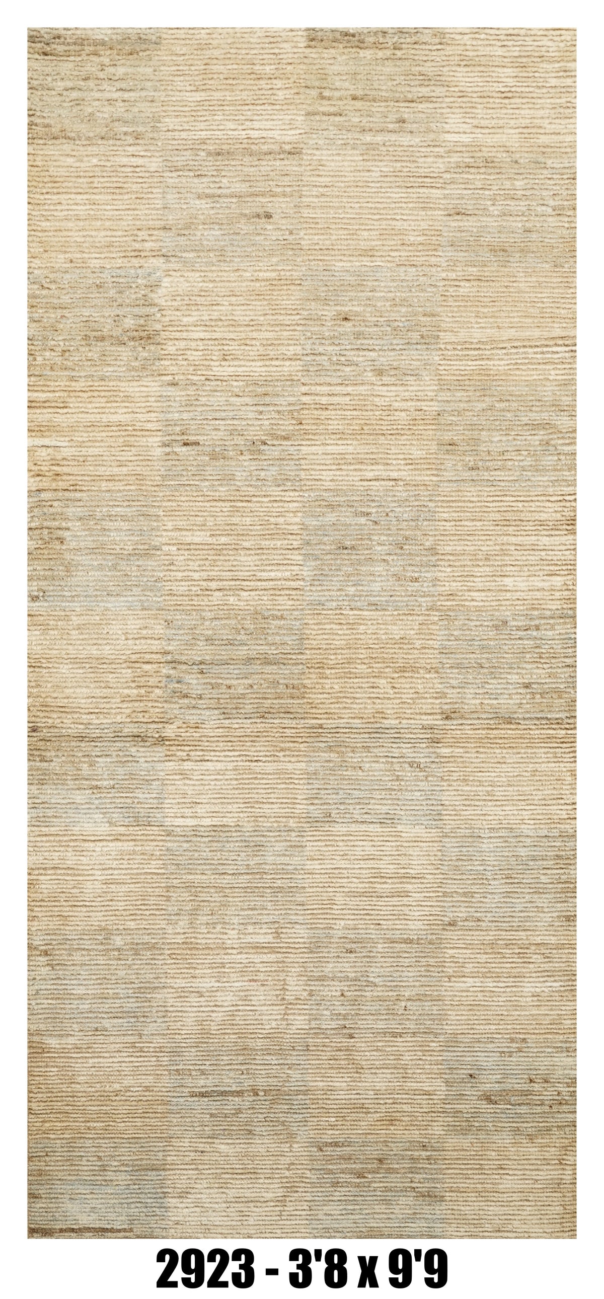 Moroccan Runner Rug 3'8" x 9'9" |  Ivory Beige Solid Textured Hallway Rug