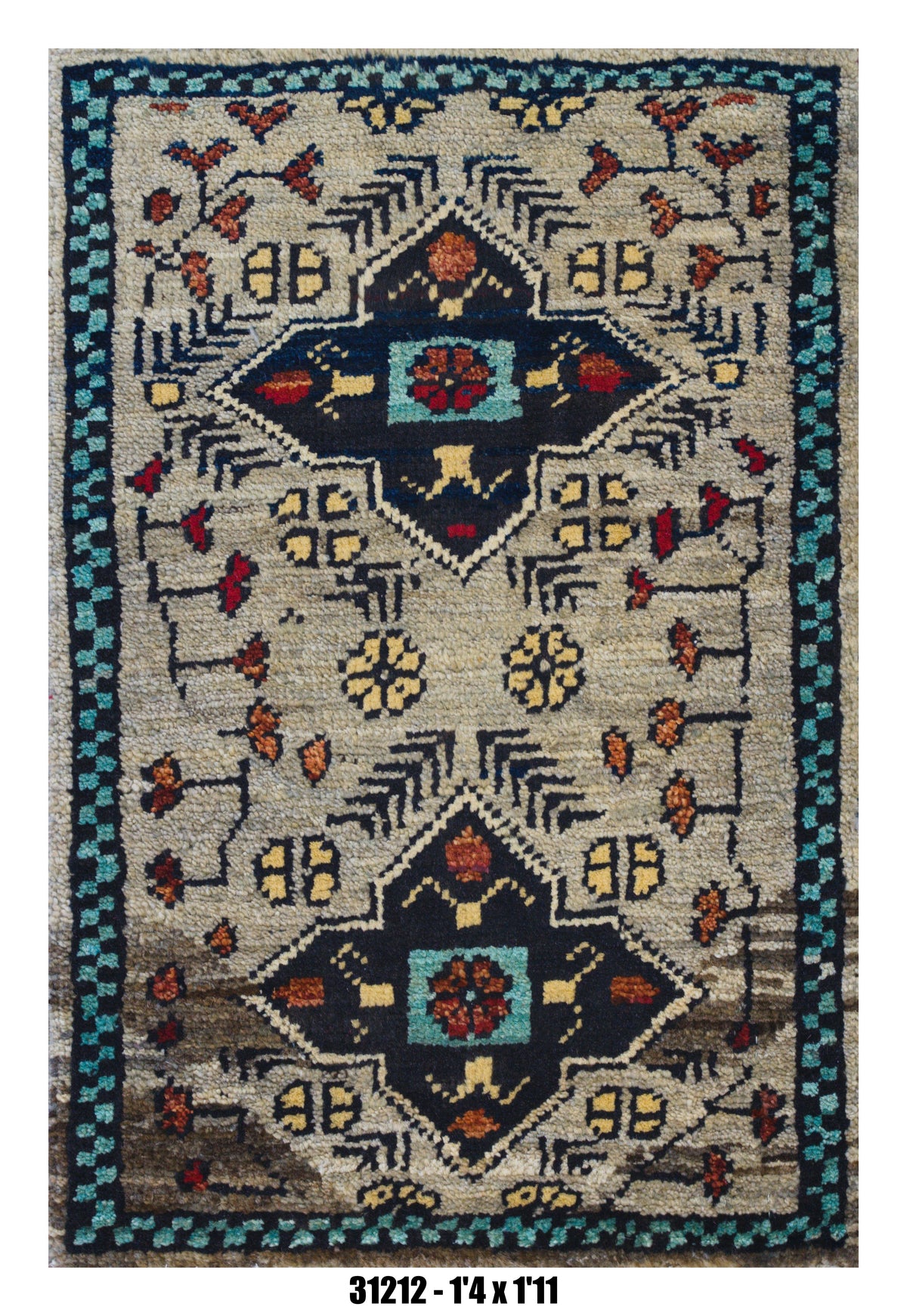 Handmade Afghan Rug — 1x2 — 1'4x1'11