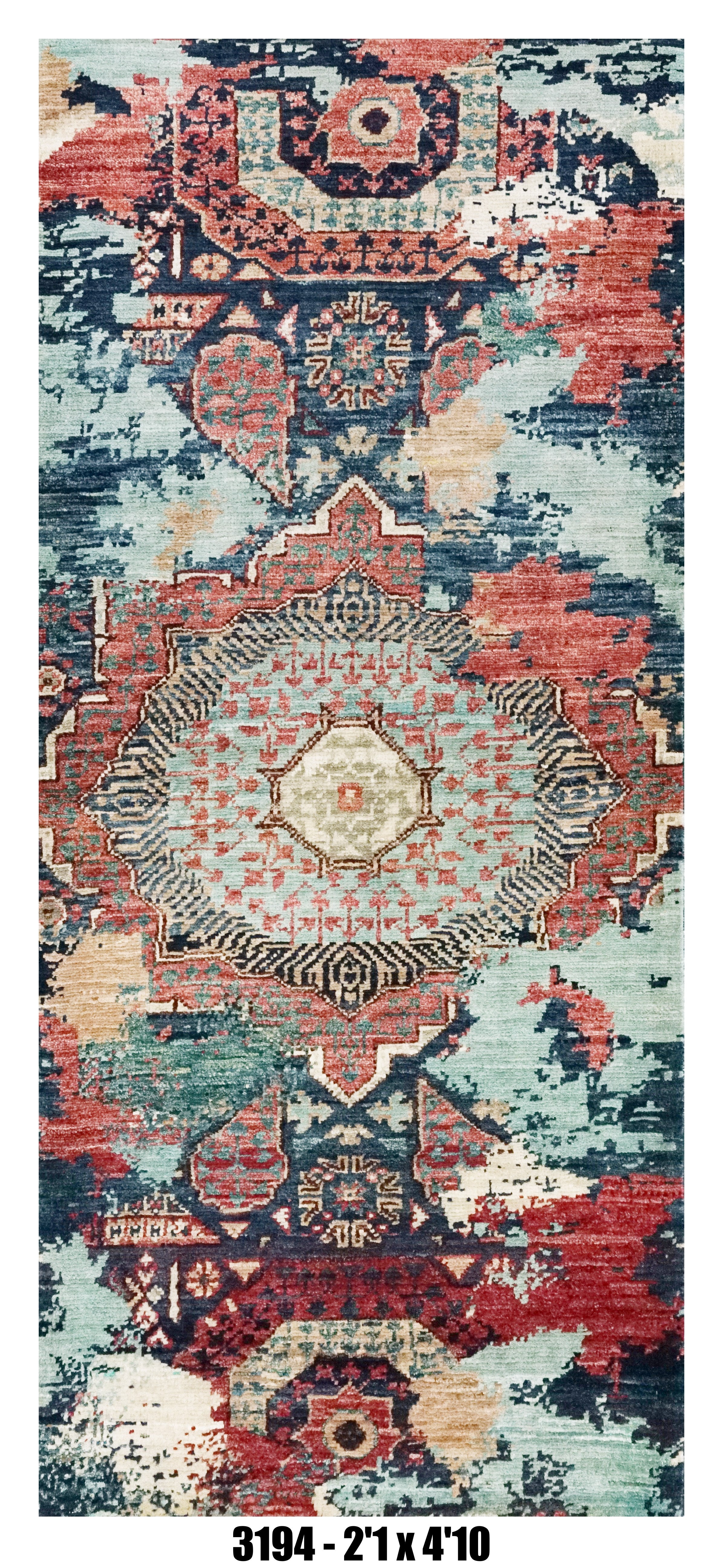 Handmade Afghan Rug — 2x5-6