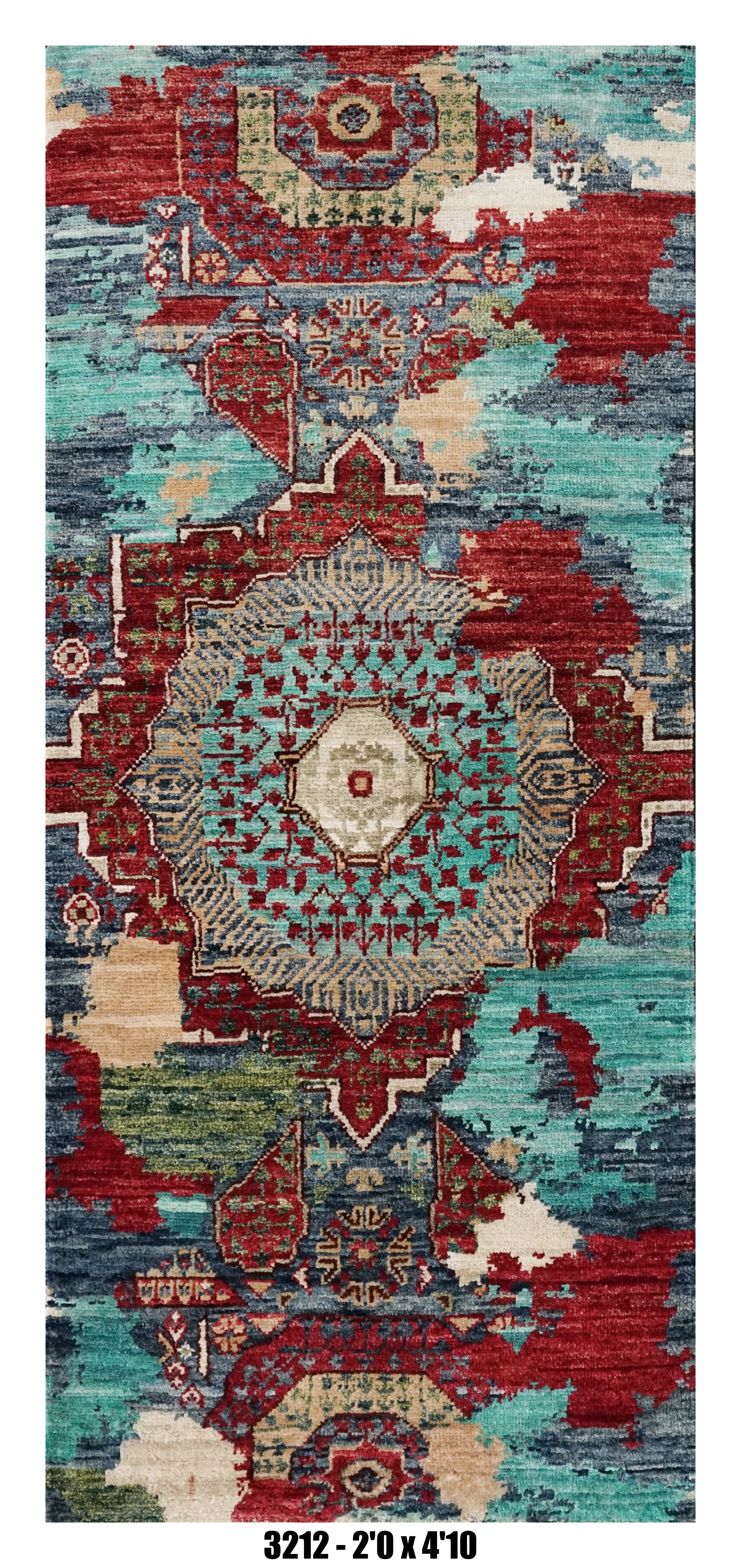 Handmade Afghan Rug — 2x5-6