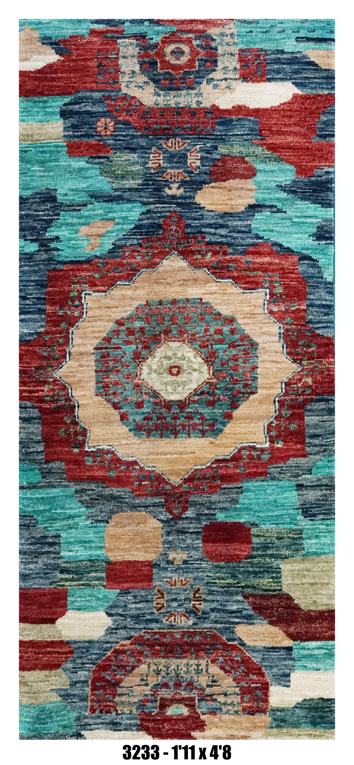 Handmade Afghan Rug — 2x5-6