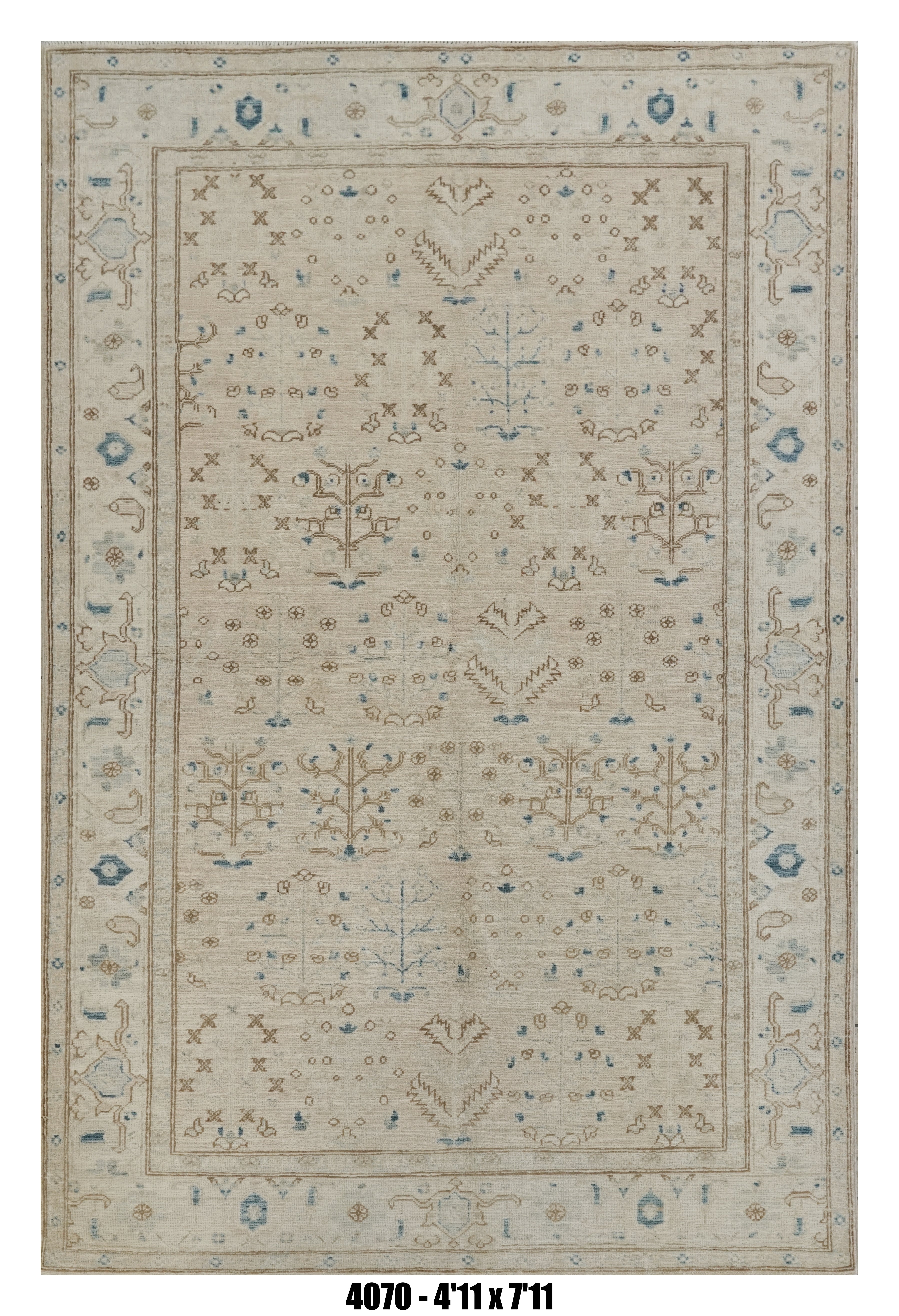 Handmade Afghan Rug — 5x7-8
