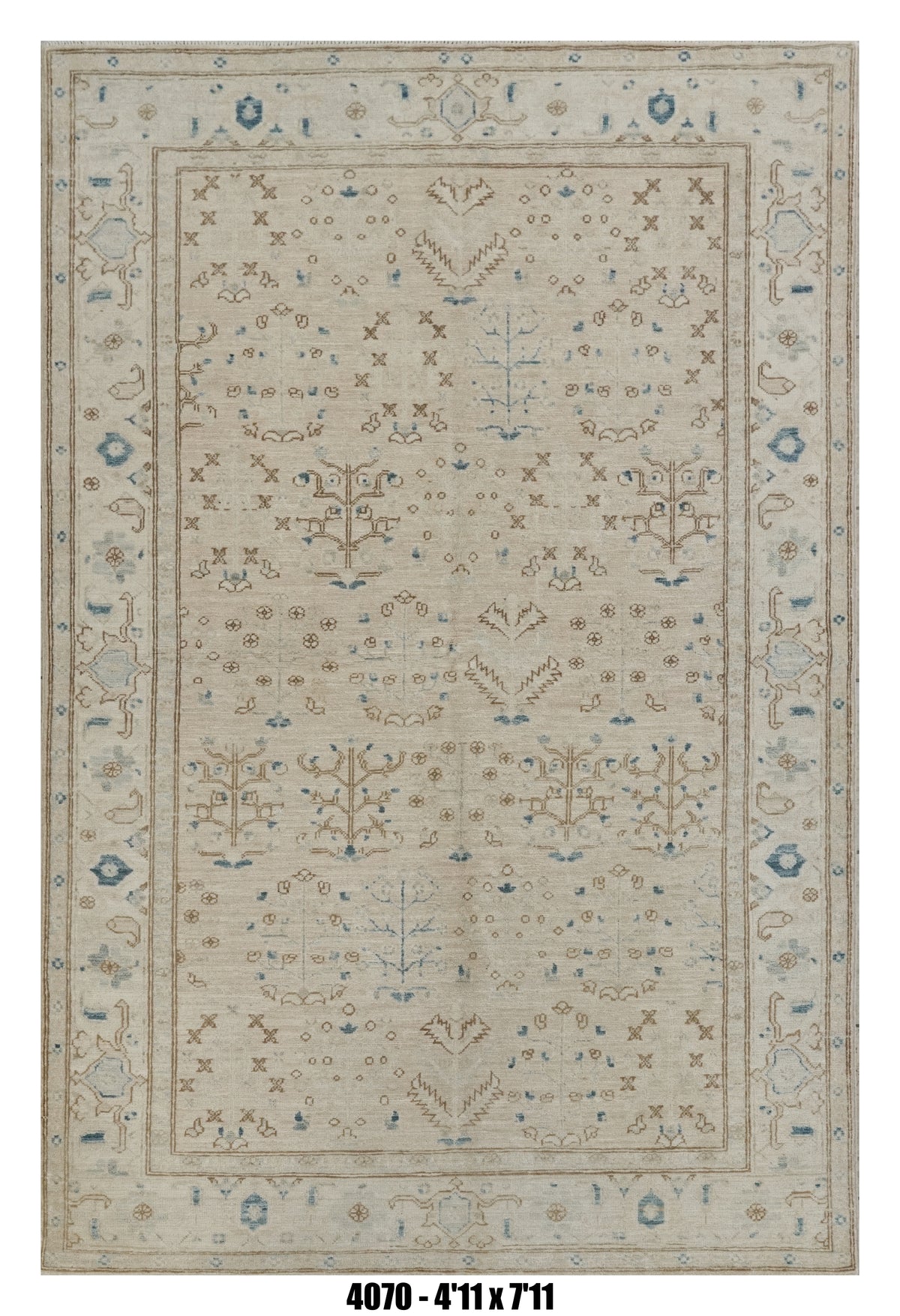 Handmade Afghan Rug — 5x7-8