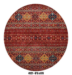 Handmade Afghan Rug — Round-Square