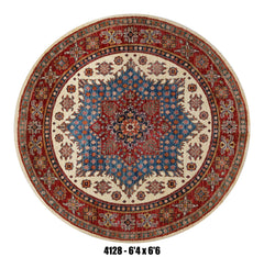 Handmade Afghan Rug — Round-Square