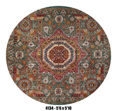 Handmade Afghan Rug — Round-Square