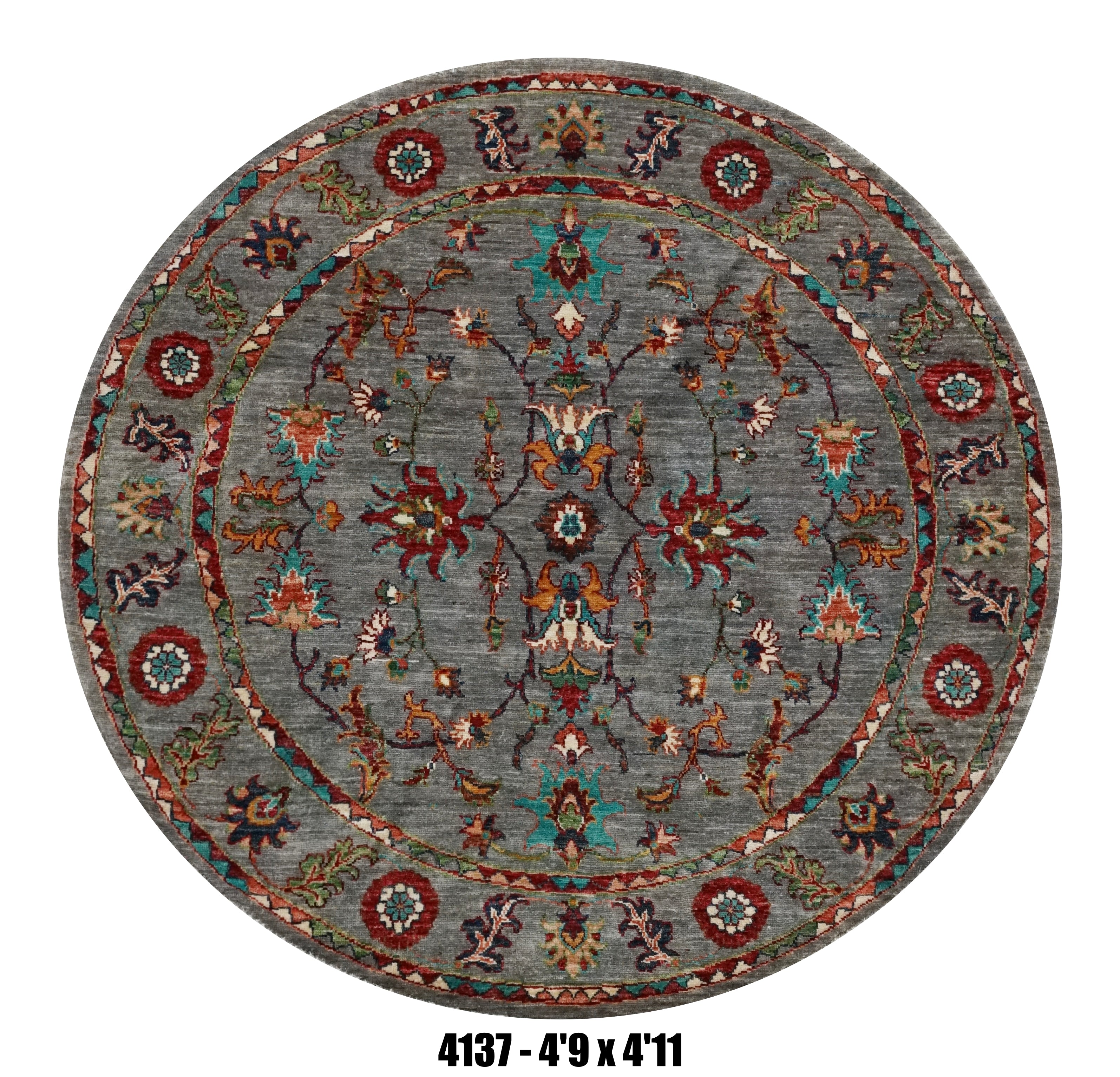 Handmade Afghan Rug — Round-Square
