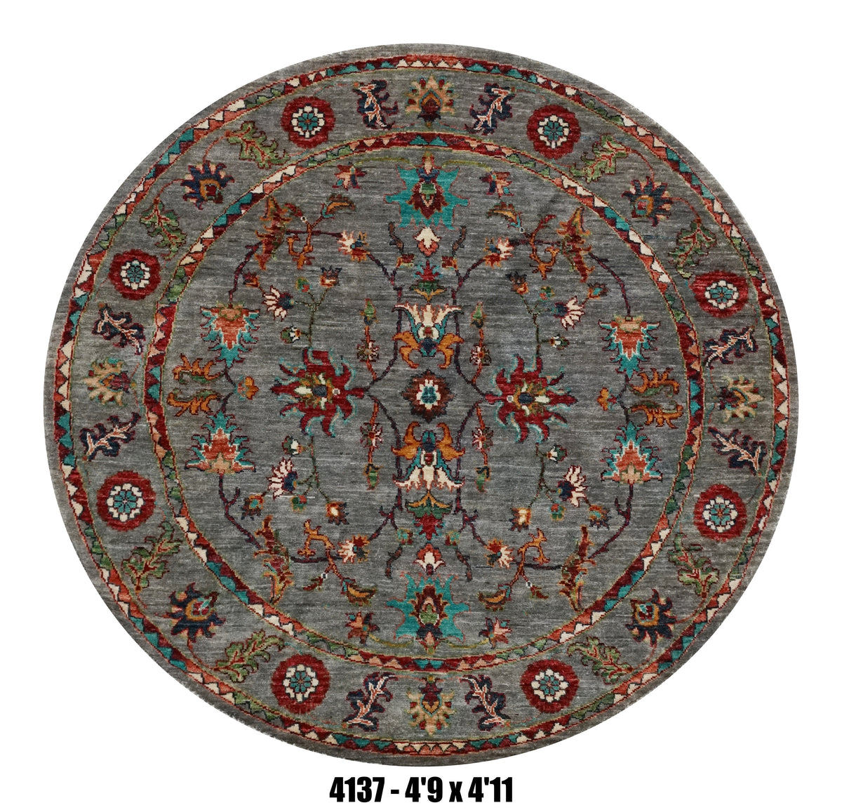 Handmade Afghan Rug — Round-Square