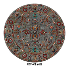 Handmade Afghan Rug — Round-Square