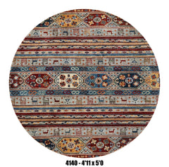 Handmade Afghan Rug — Round-Square
