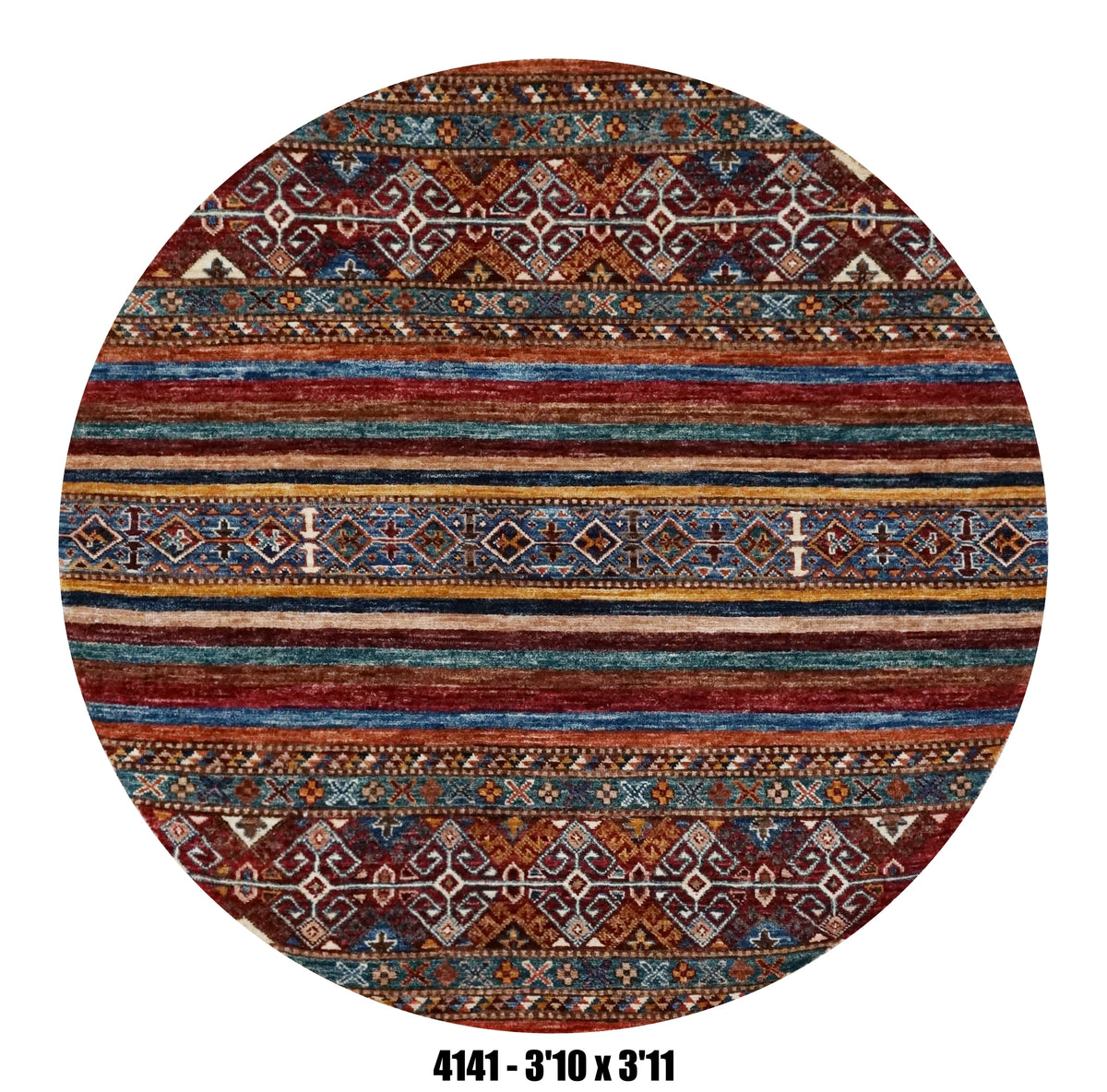 Handmade Afghan Rug — Round-Square