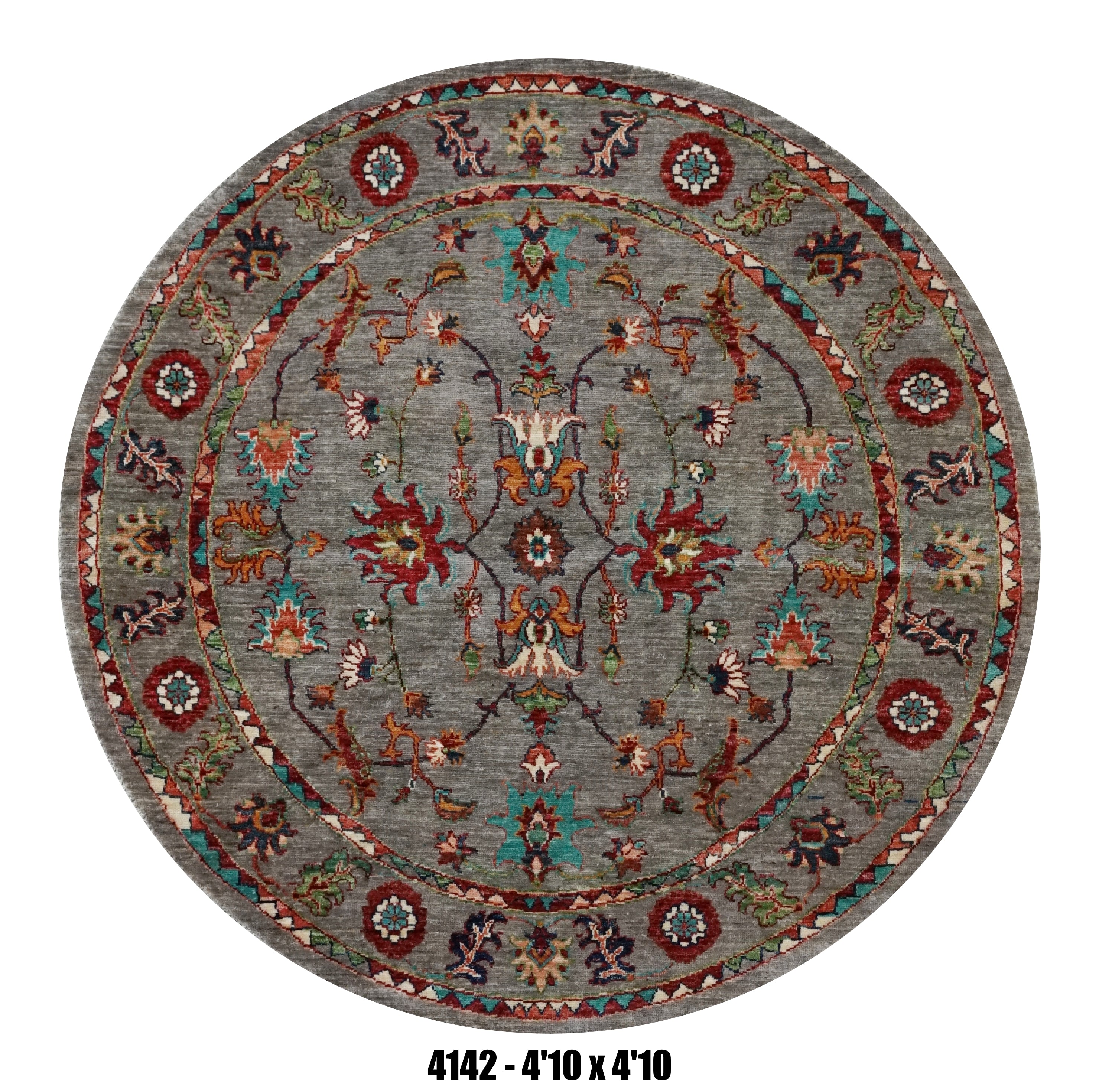 Handmade Afghan Rug — Round-Square