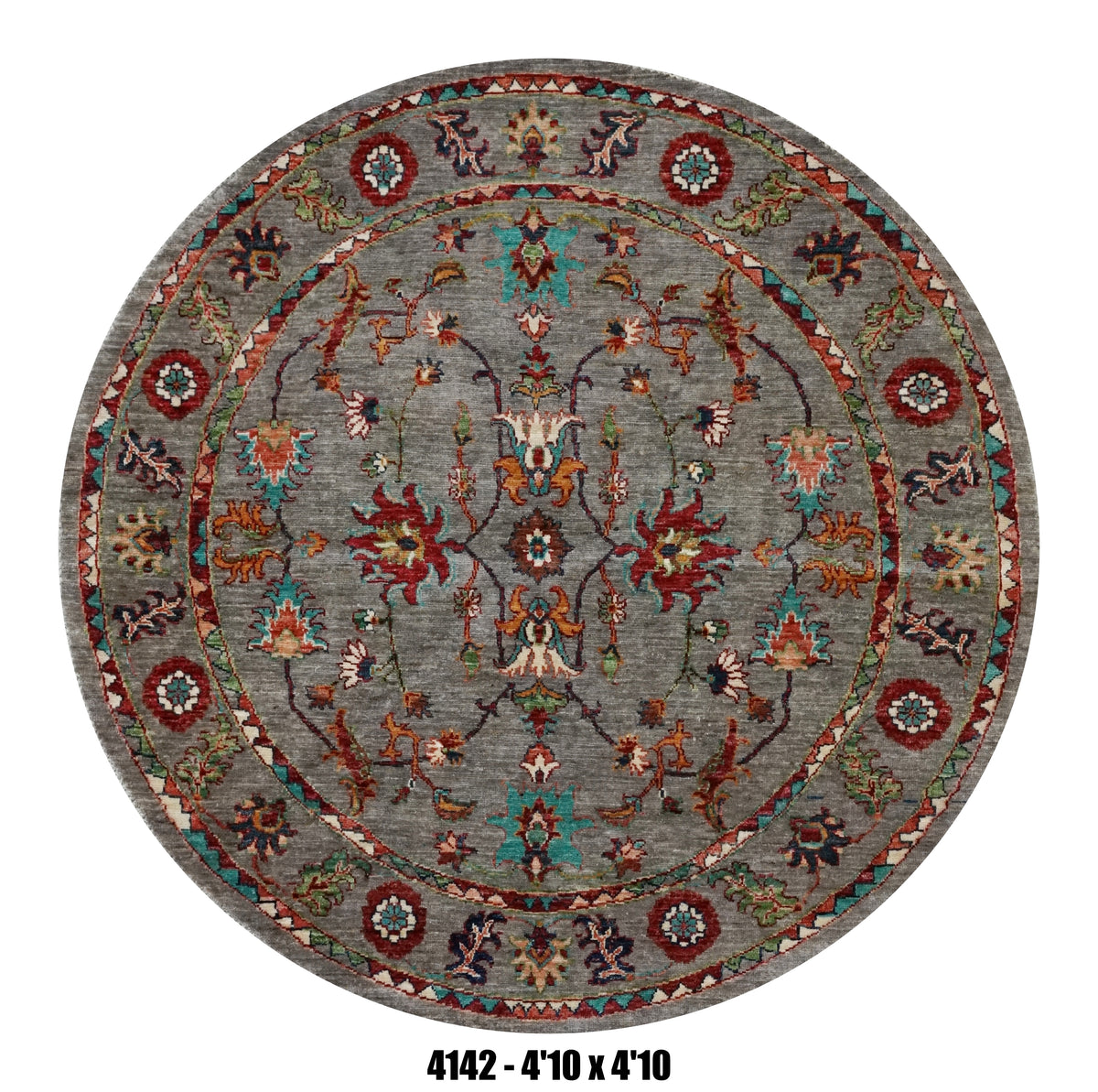 Handmade Afghan Rug — Round-Square