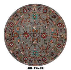 Handmade Afghan Rug — Round-Square