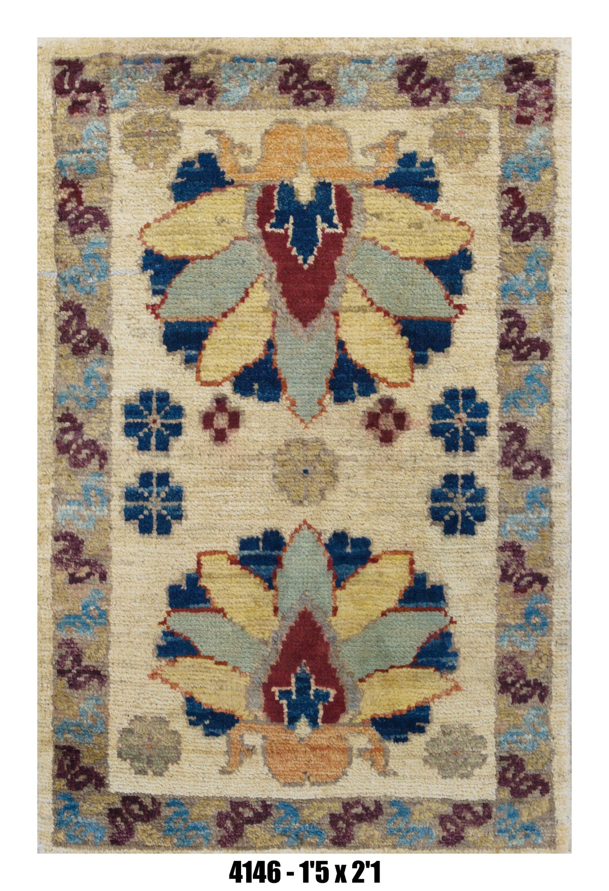 Handmade Afghan Rug — 1x2 — 1'5x2'1