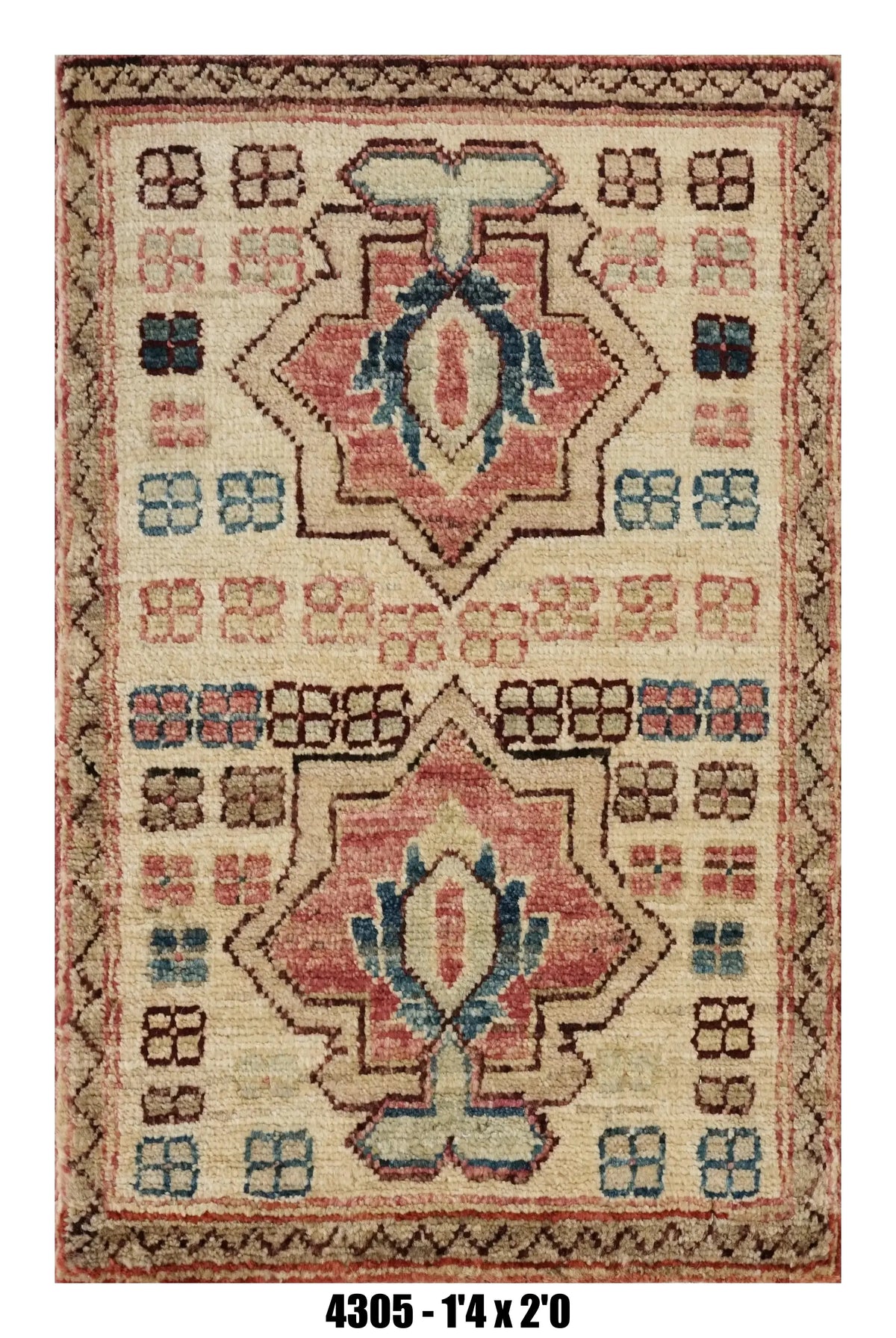 Handmade Afghan Rug — 1x2 — 1'4x2'0