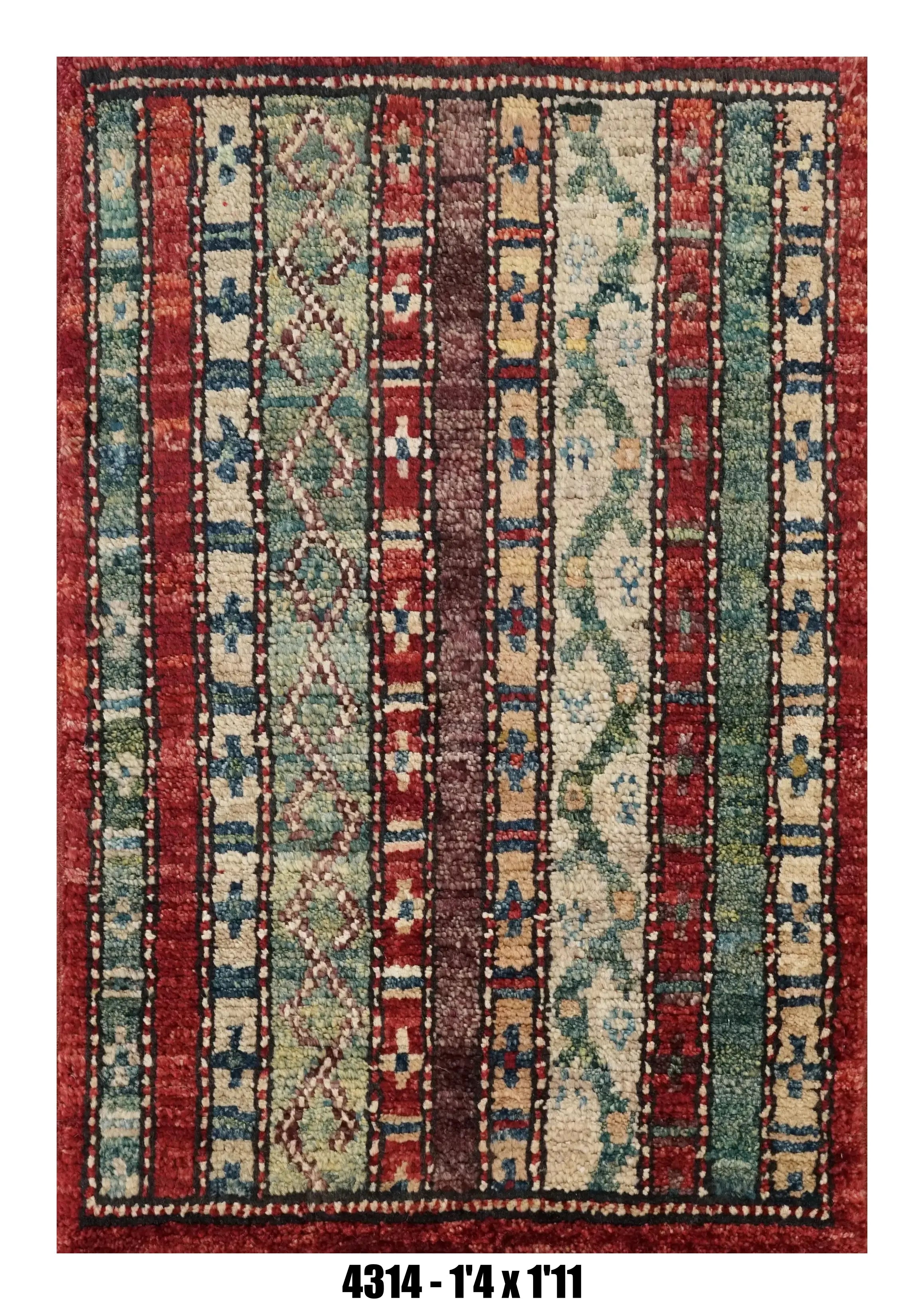 Handmade Afghan Rug — 1x2 — 1'4x1'11