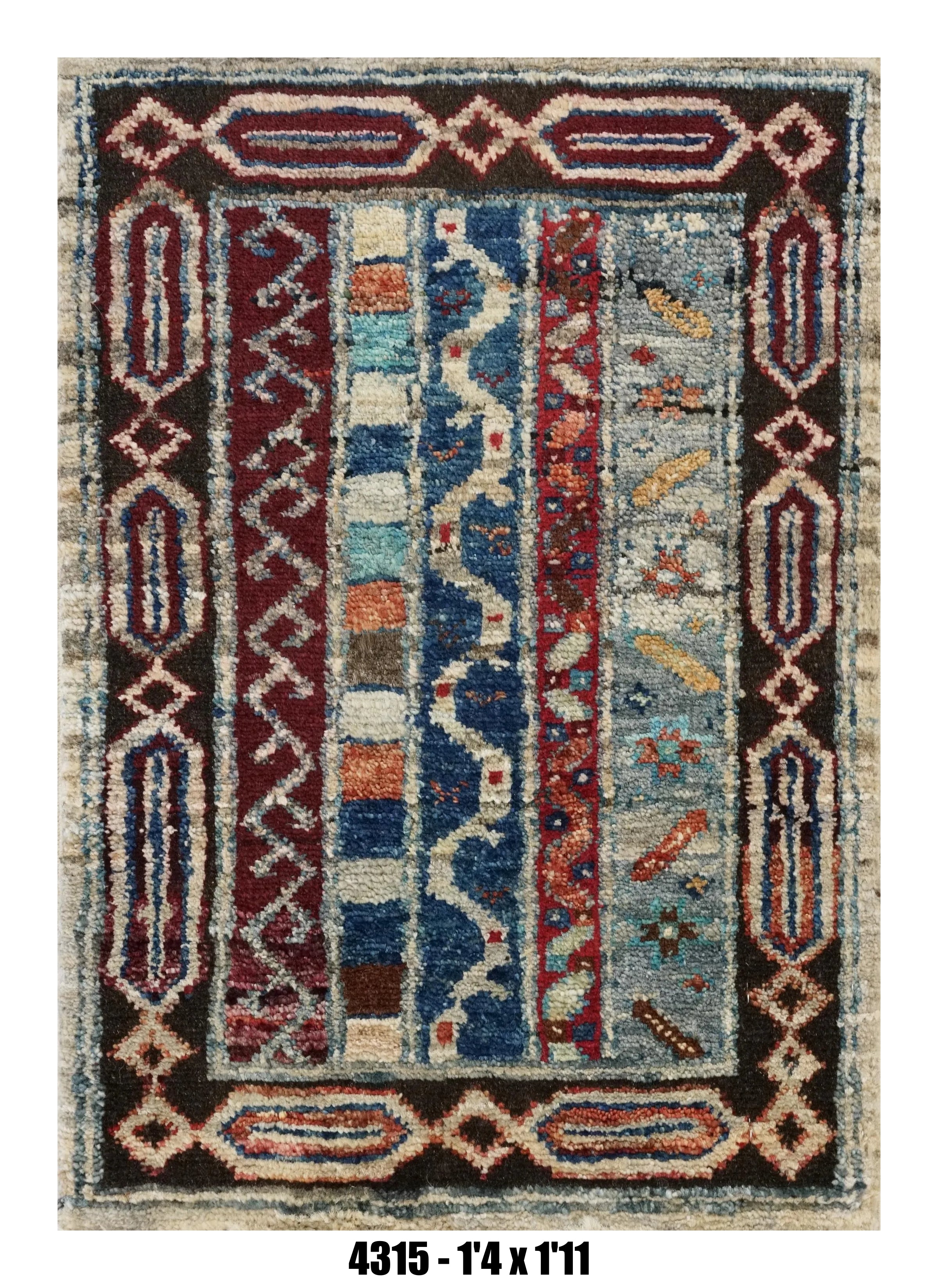 Handmade Afghan Rug — 1x2 — 1'4x1'11