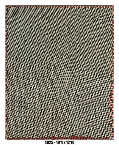 Modern Area Rug 10'4" x 12'10" – Black Ivory Geometric Pattern Statement Rug