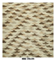 Neutral Geometric Kilim Area Rug – 8'6" x 9'4" –