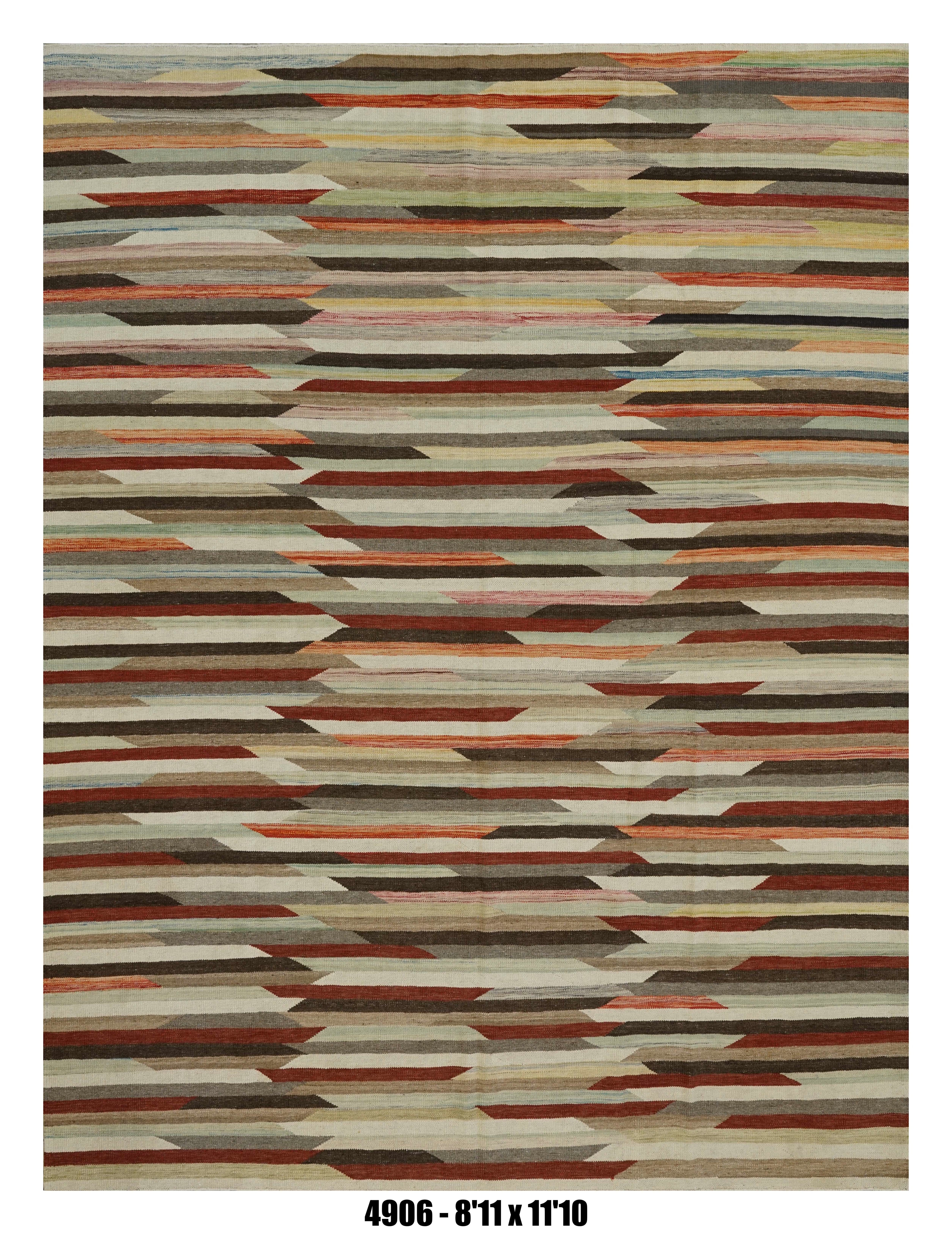 Handmade Afghan Rug — Killim 9x12